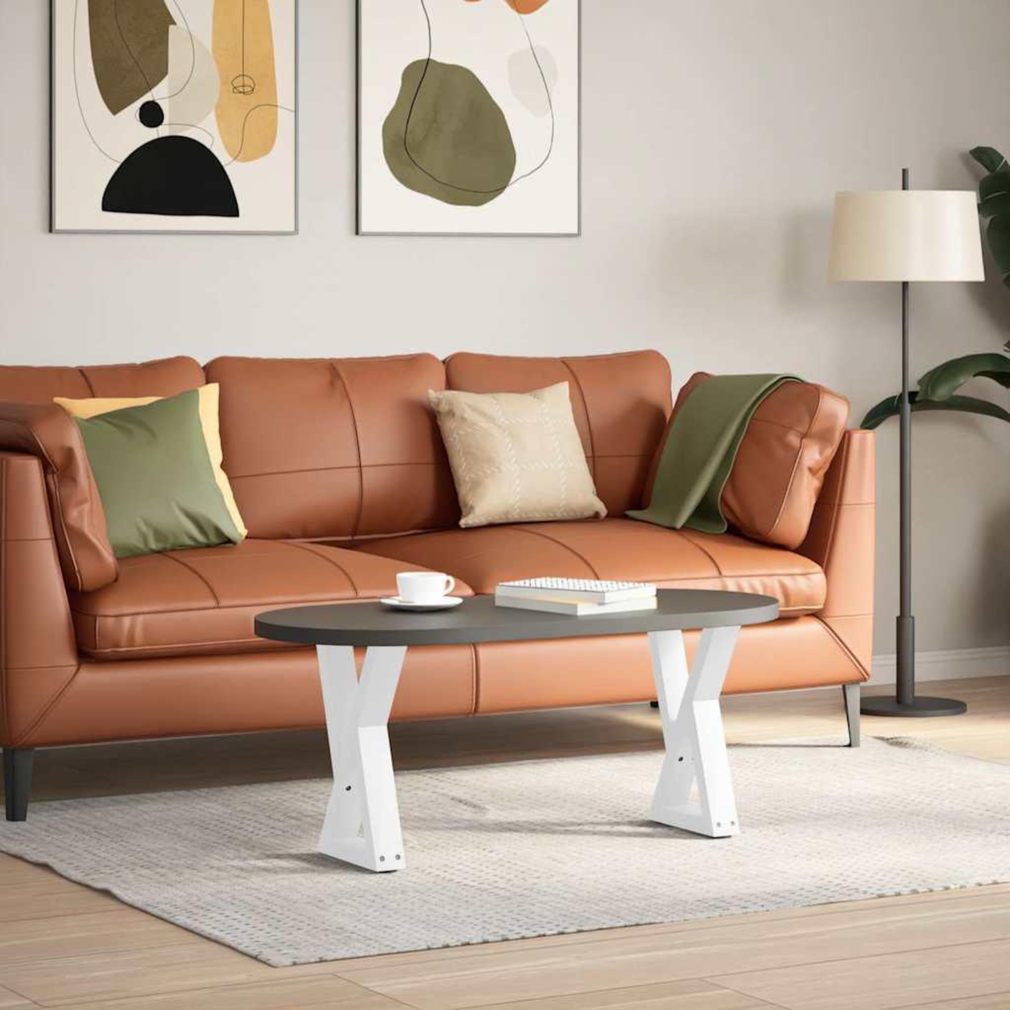 Voir la diapositive 3 : VIDAXL Pieds de table basse 2 pcs blanc 38x(42-43,3) cm acier