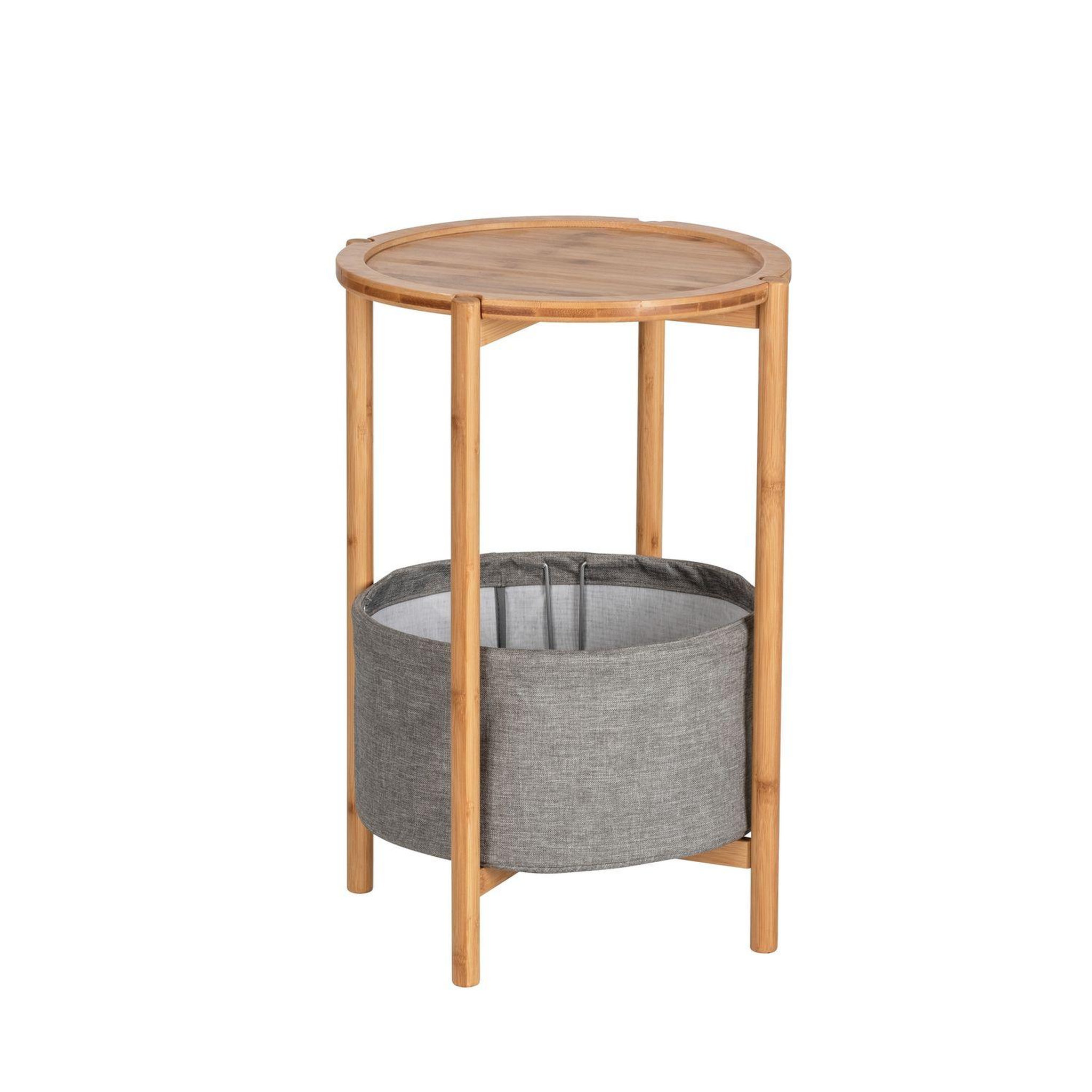 Wenko Table d'appoint Bahari avec panier, en bambou - Gris