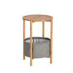 Wenko Table d'appoint Bahari avec panier, en bambou - Gris
