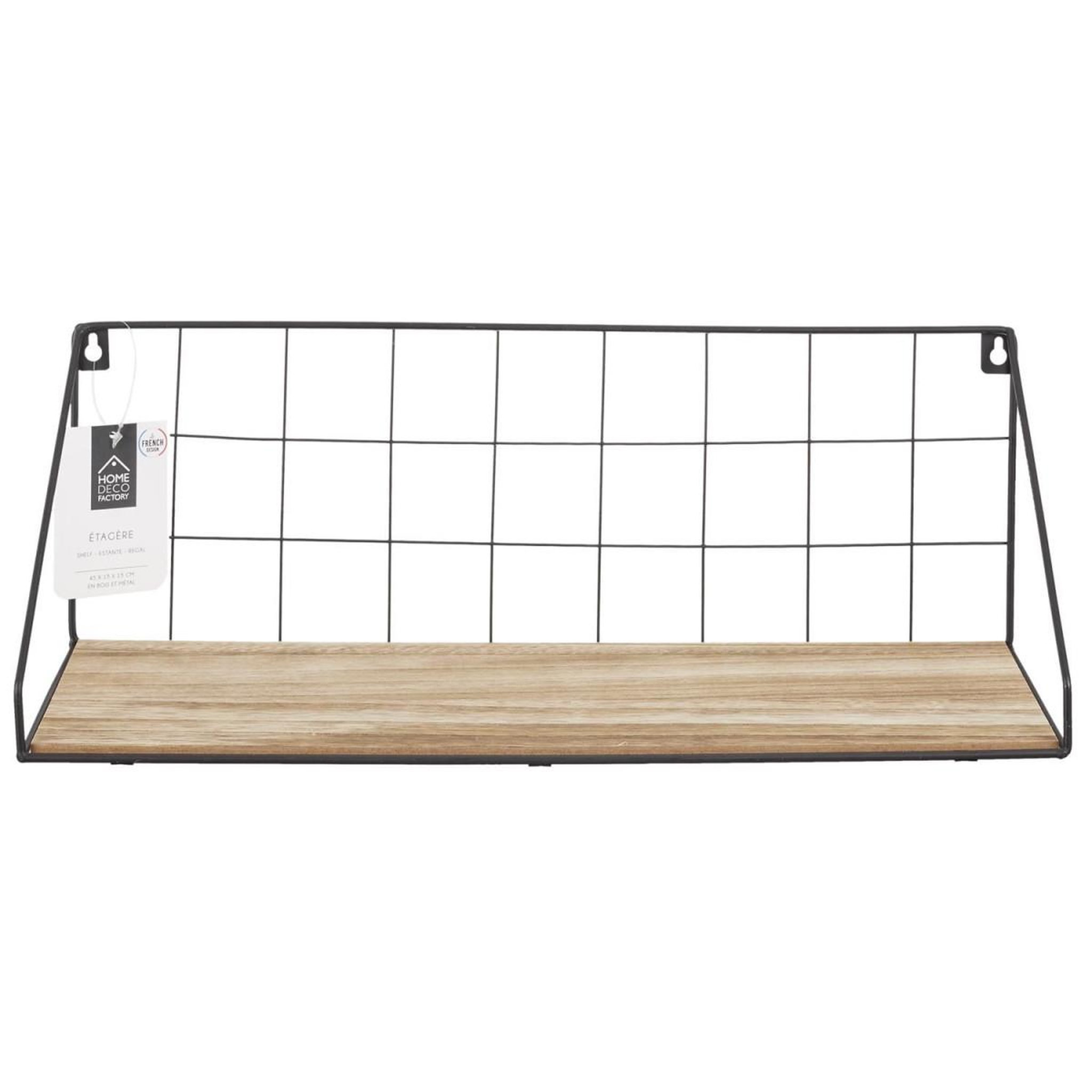 Voir la diapositive 3 : The Home Deco Factory Étagère murale design  hulka  45cm naturel & noir