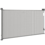 PAWHUT Barrière de sécurité chien rétractable 0-144 cm H.87 cm verrouillage auto alu PVC gris