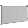Voir la diapositive 1 : PAWHUT Barrière de sécurité chien rétractable 0-144 cm H.87 cm verrouillage auto alu PVC gris