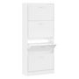 Voir la diapositive 2 : VIDAXL Armoire a chaussure Blanc brillant 63x24x147 cm Bois ingenierie