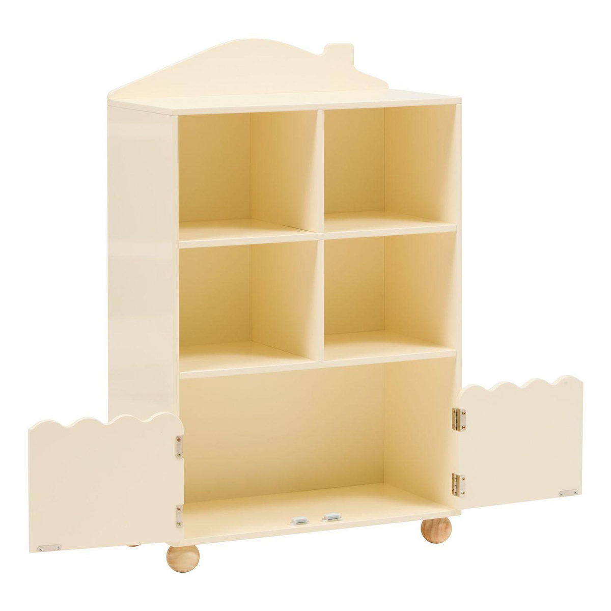 ATMOSPHERA Bibliothèque enfant 2 portes et 4 niches BOULI - Beige