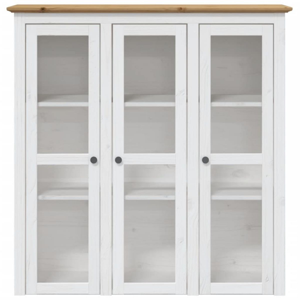 VIDAXL Buffet BODO blanc et marron 115,5x43x200,5cm bois massif de pin