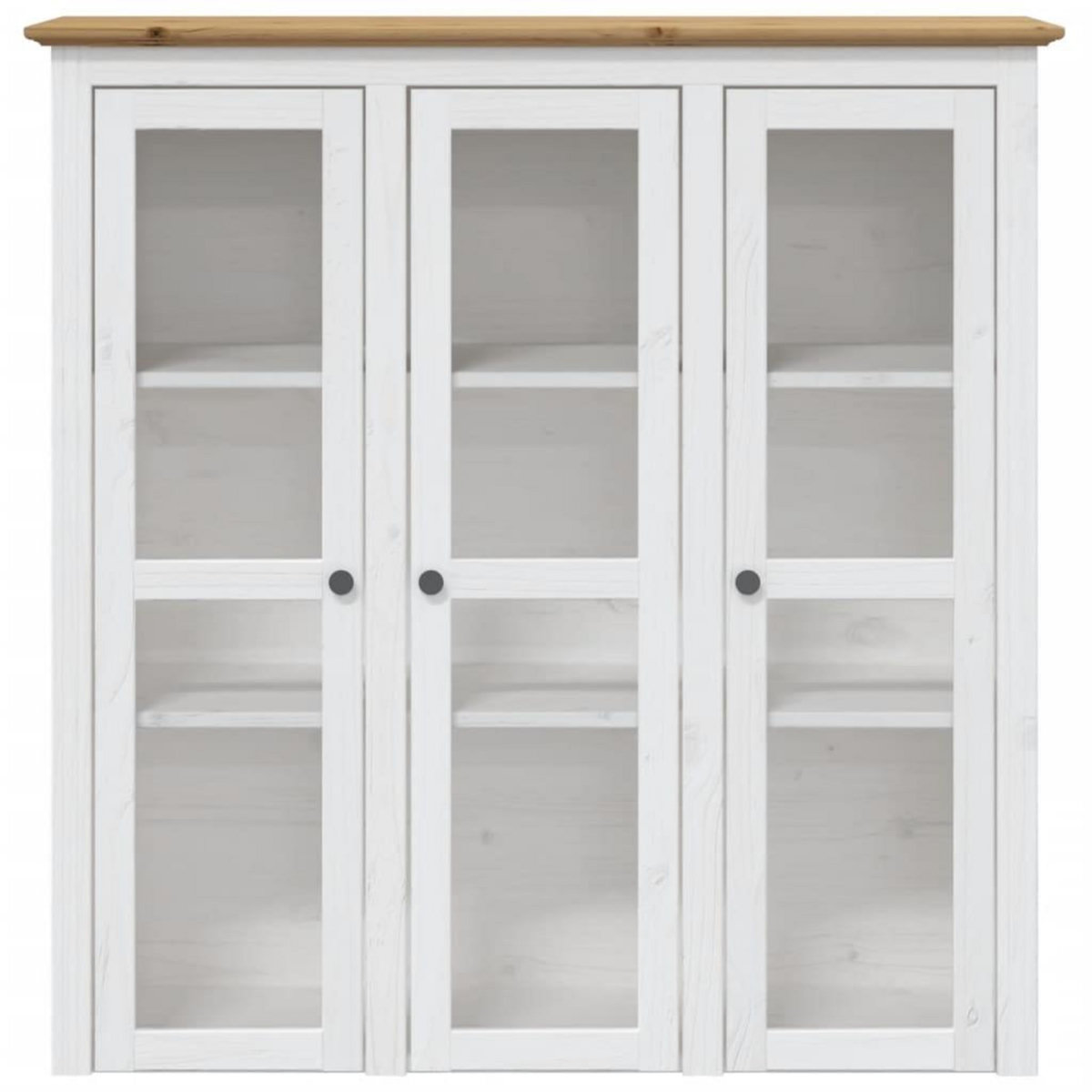 VIDAXL Buffet BODO blanc et marron 115,5x43x200,5cm bois massif de pin