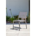 DCB GARDEN Chaise de jardin empilable - Aluminium - Gris - STOCKHOLM