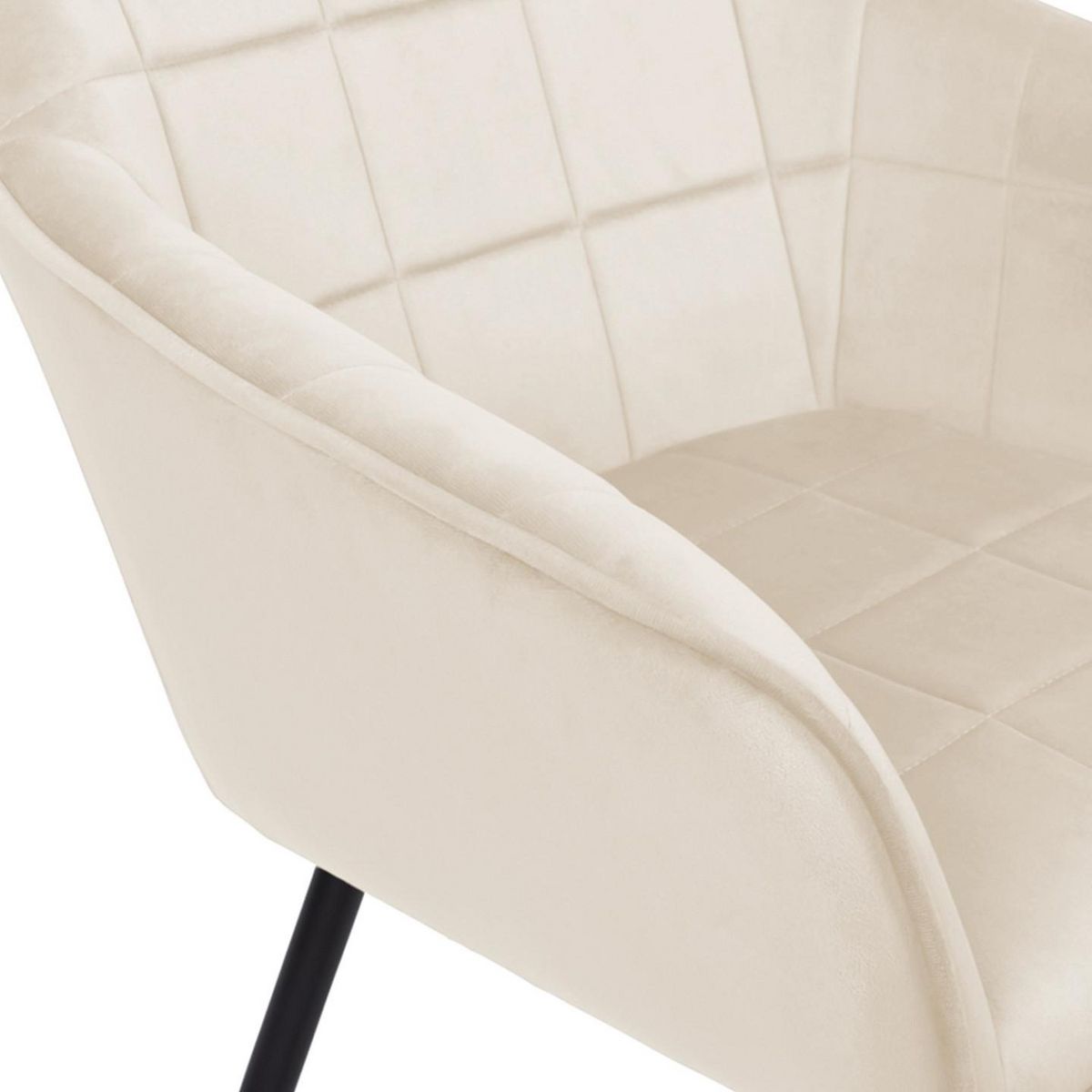 ID MARKET Lot de 2 chaises de salle à manger, fauteuils de table MADY en velours beige