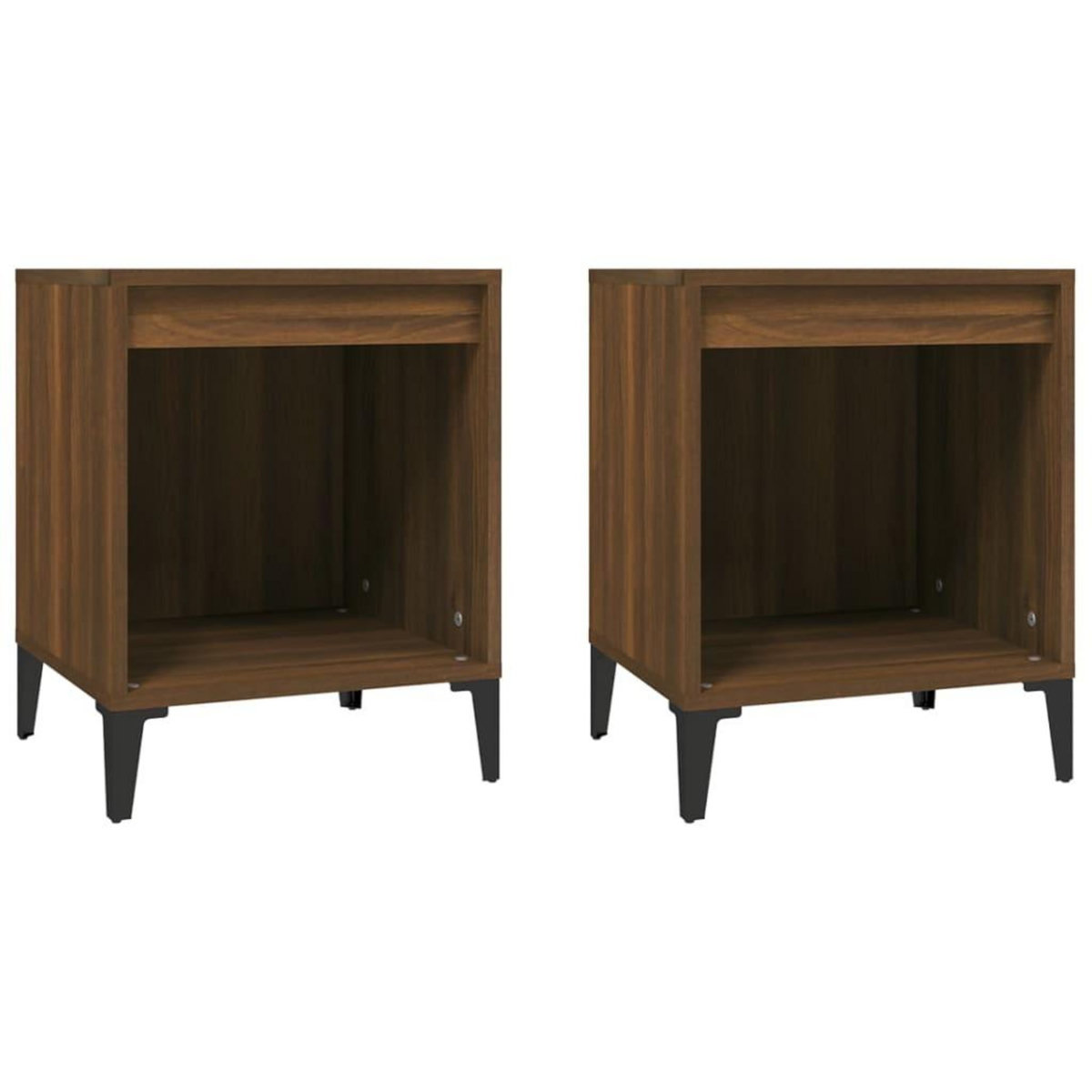 VIDAXL Tables de chevet 2 pcs Chene marron 40x35x50 cm