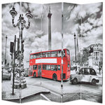 VIDAXL Cloison de separation 200 x 170 cm Bus londonien Noir et blanc