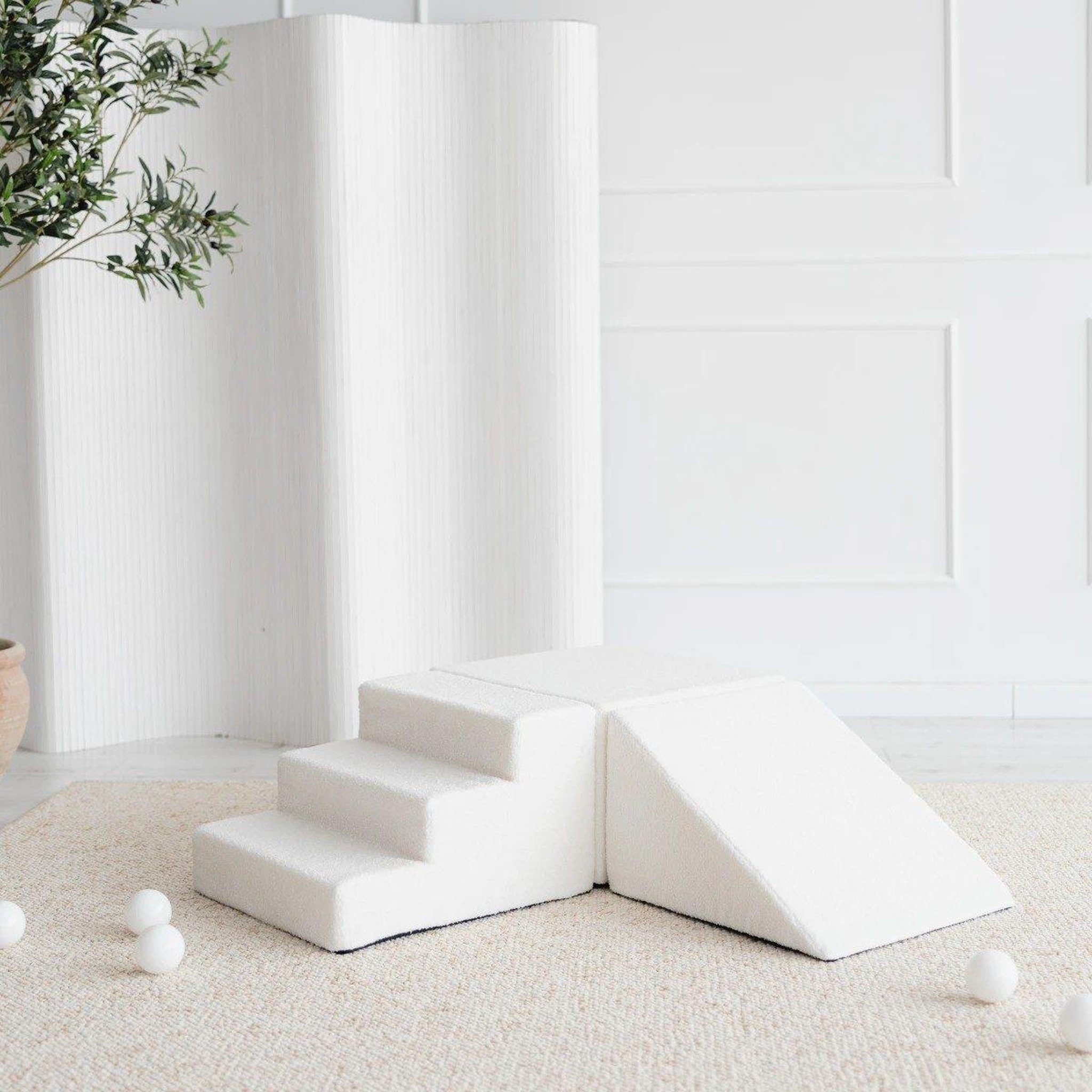 Voir la diapositive 2 : MONIO FOR KIDS Parcours de motricité 3 modules en mousse — Blanc