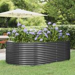 VIDAXL Lit sureleve de jardin Anthracite Acier enduit de poudre