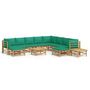 Voir la diapositive 2 : VIDAXL Salon de jardin 12 pcs avec coussins vert bambou