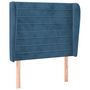 Voir la diapositive 2 : VIDAXL Tete de lit avec oreilles Bleu fonce 103x23x118/128 cm Velours
