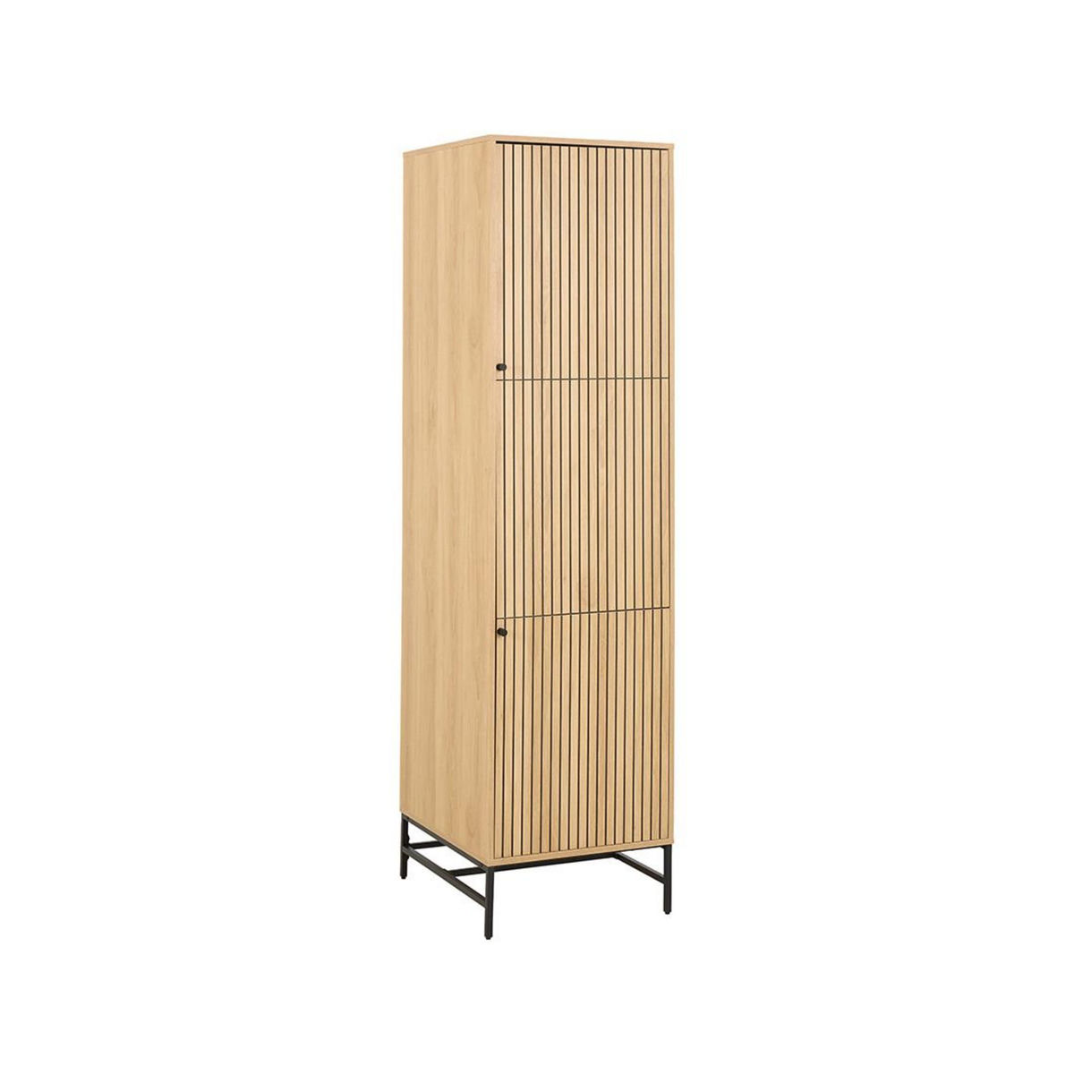 LISA DESIGN Marc – armoire dressing – avec étagères et penderie - effet bois et pieds métal