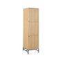 Voir la diapositive 1 : LISA DESIGN Marc – armoire dressing – avec étagères et penderie - effet bois et pieds métal