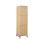 Voir la diapositive 1 : LISA DESIGN Marc – armoire dressing – avec étagères et penderie - effet bois et pieds métal