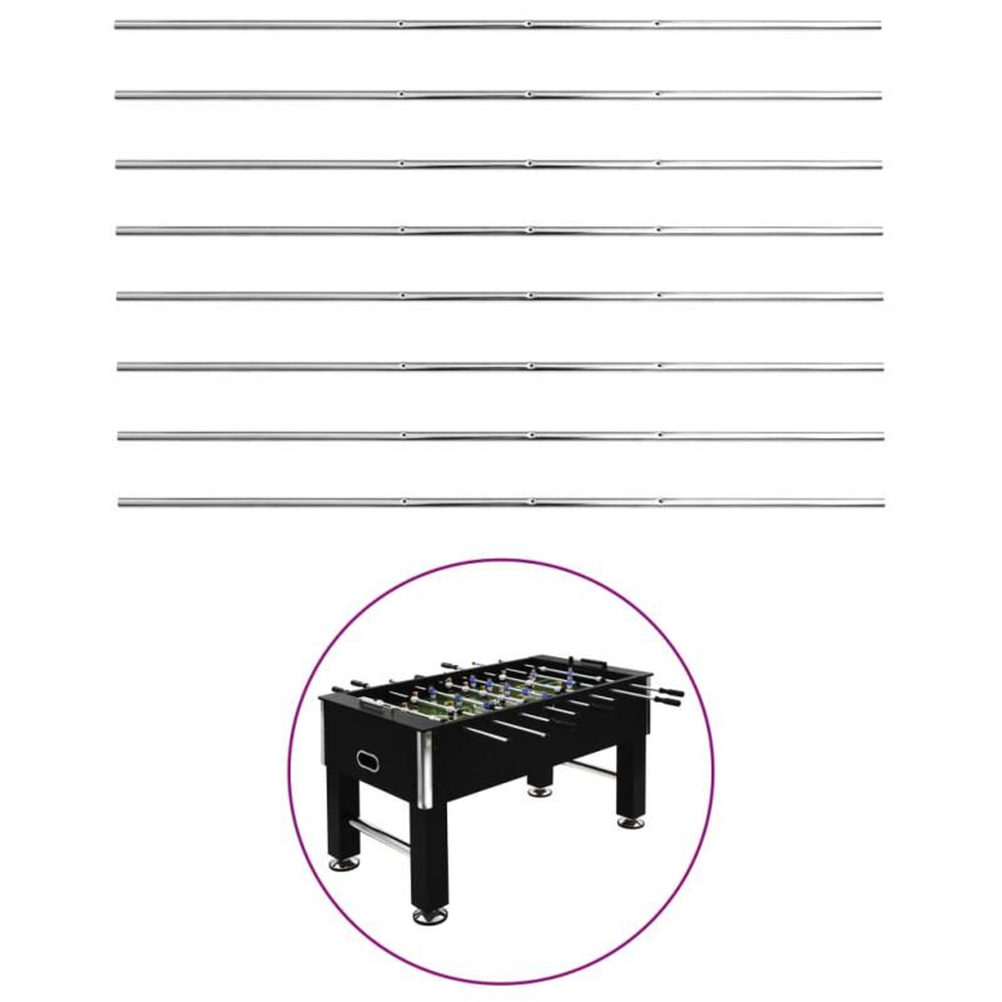 Voir la diapositive 1 : VIDAXL Tiges de baby foot 8 pcs 15,9 mm