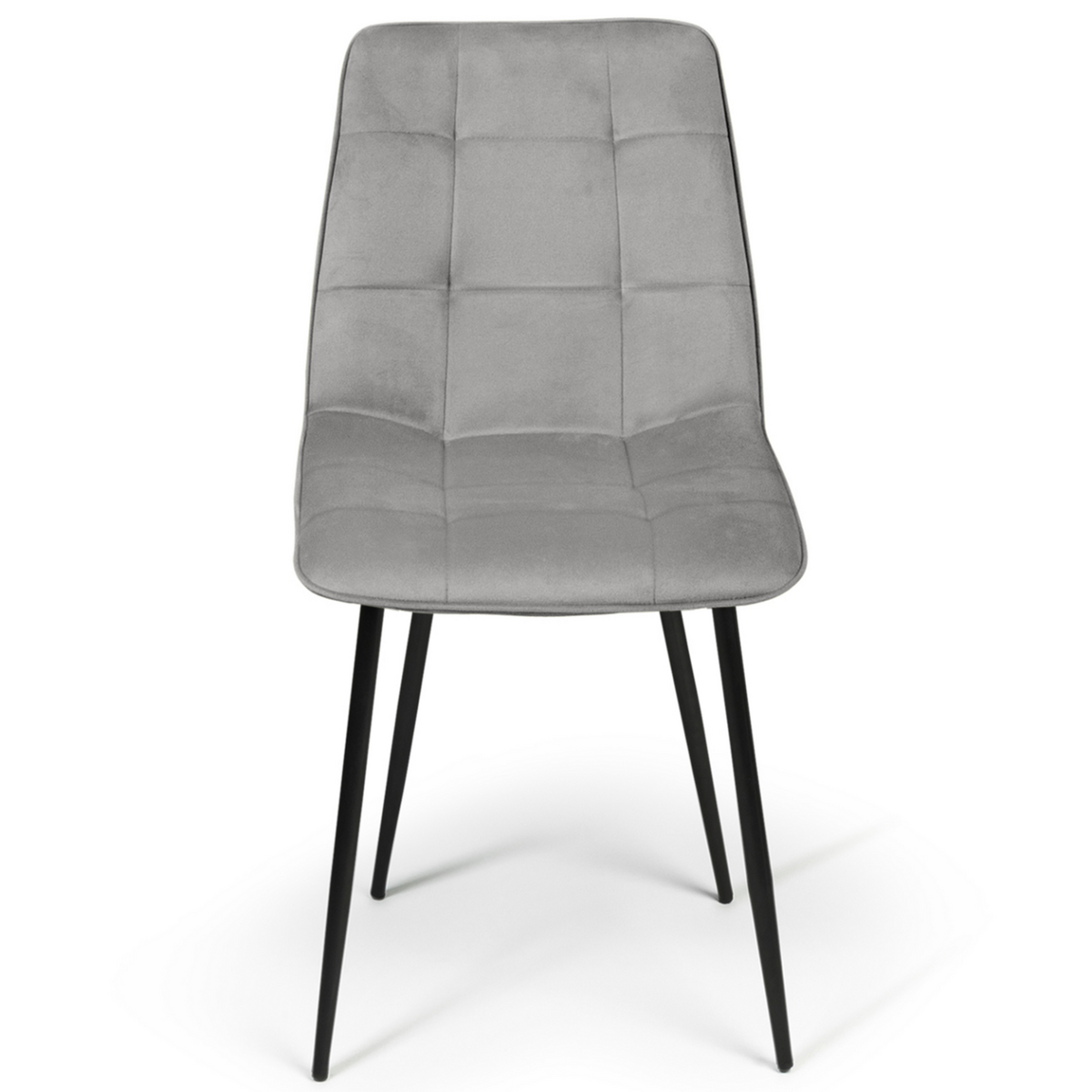 ID MARKET Lot de 6 chaises MILA en velours mix color bleu x2, gris foncé x2, gris clair, jaune