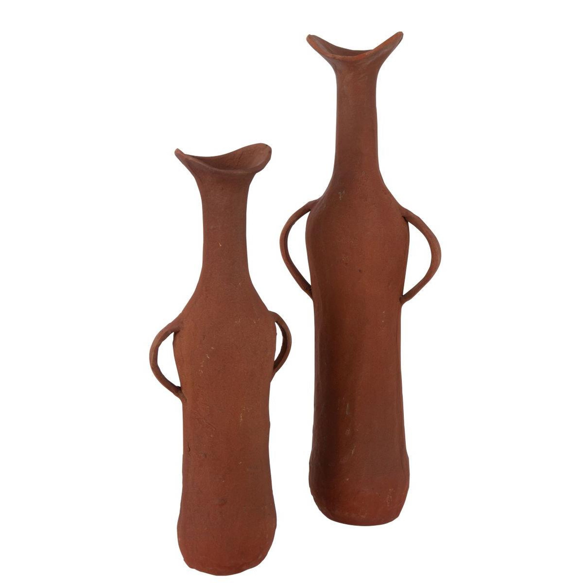 Voir la diapositive 2 : J-LINE Vase déco avec anses  automn  49cm terracotta
