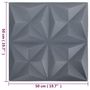 Voir la diapositive 6 : VIDAXL Panneaux muraux 3D 48 pcs 50x50 cm gris origami 12 m²
