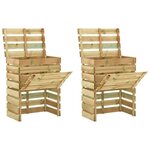 VIDAXL Composteur de jardin a lattes 2 pcs 80x50x100 cm Pin impregne