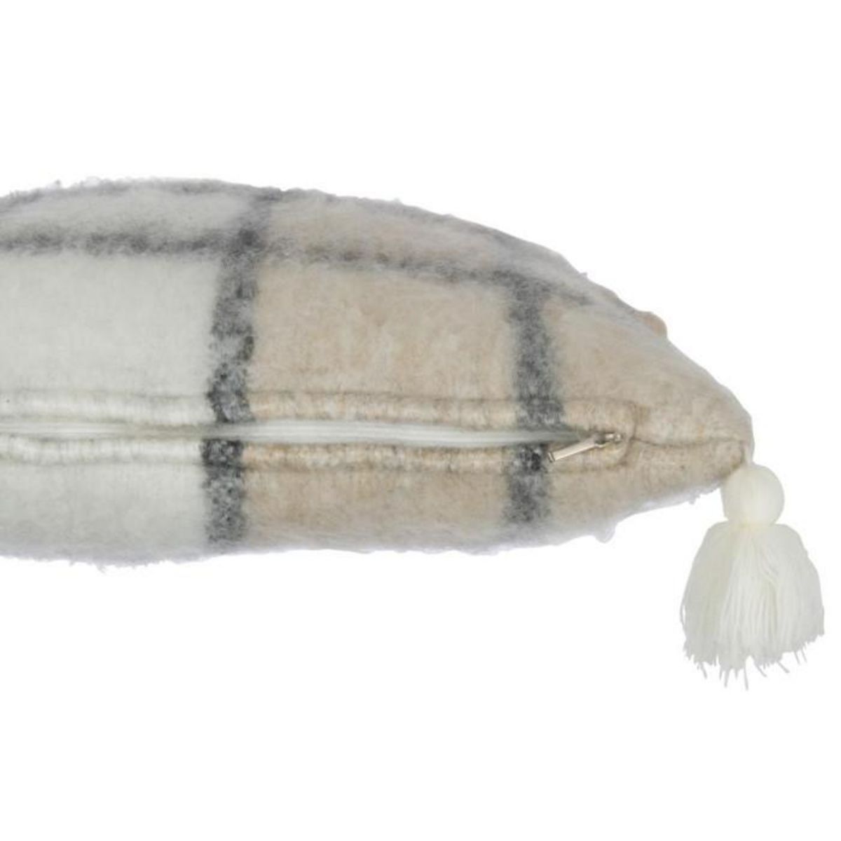 Paris Prix Coussin Déco à Carreaux  Jess  45x45cm Beige