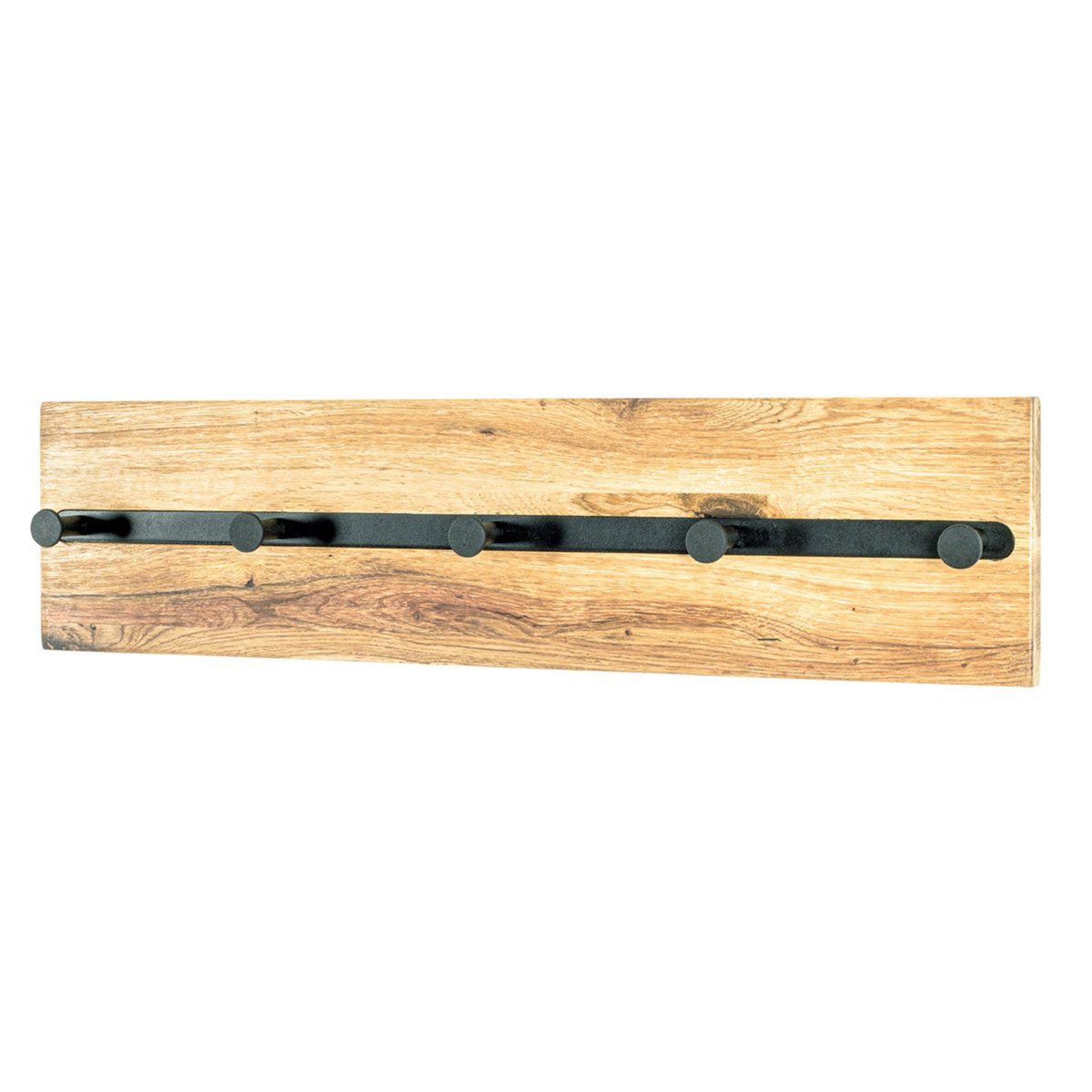Voir la diapositive 2 : Paris Prix Patère murale 5 crochets  royal oak  60cm naturel