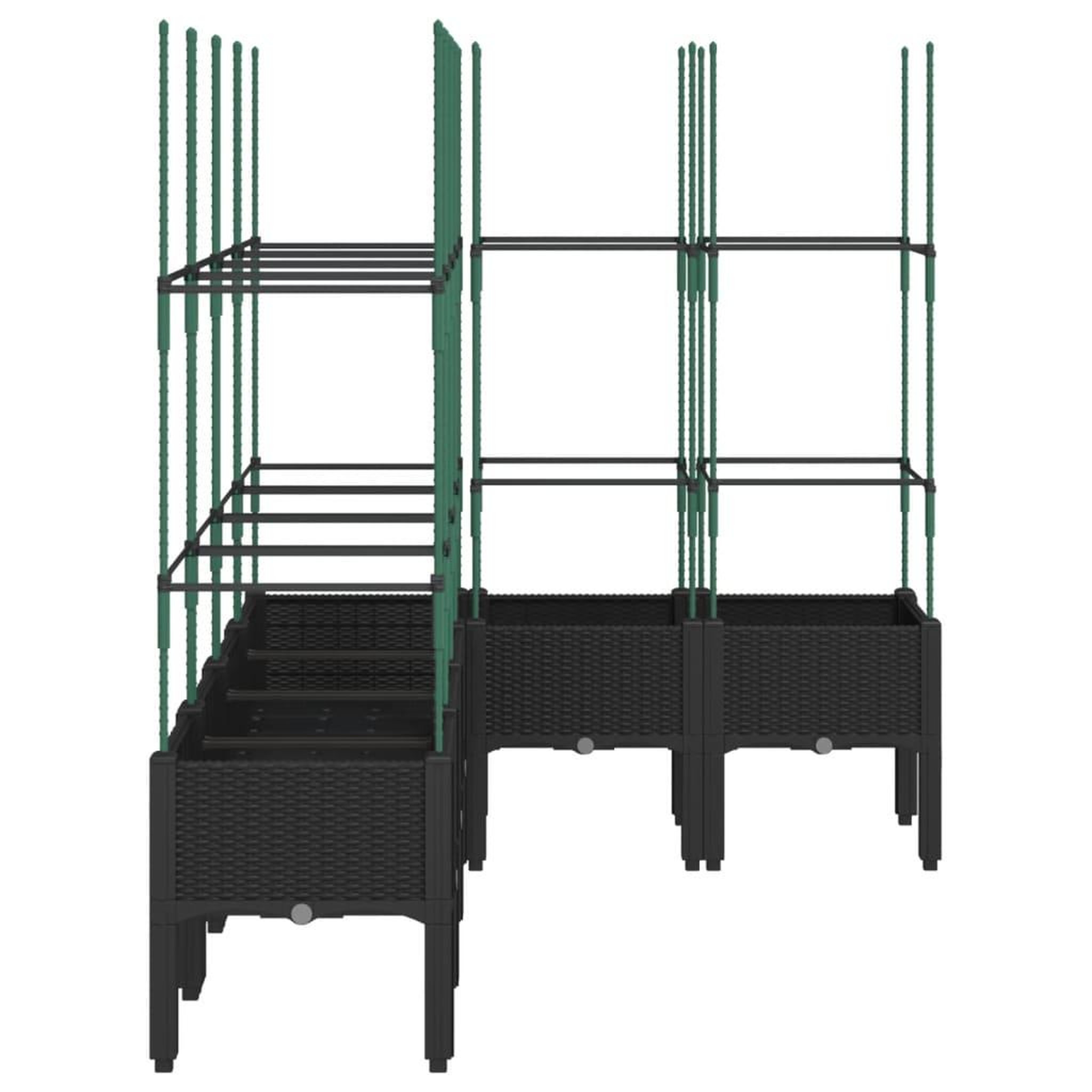 Voir la diapositive 4 : VIDAXL Jardiniere avec treillis noir 160x120x142,5 cm PP