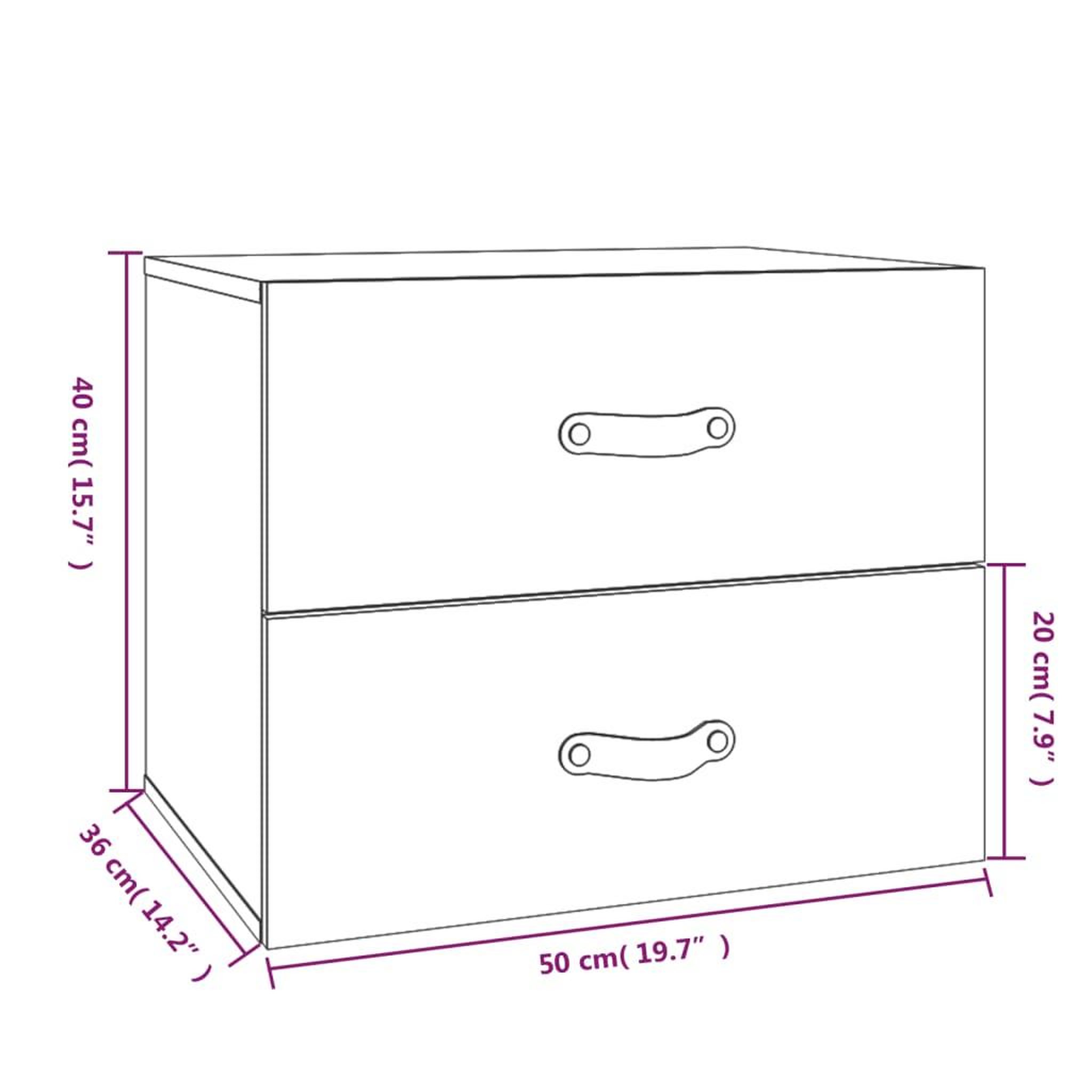 Voir la diapositive 6 : VIDAXL Table de chevet murale 50x36x40 cm