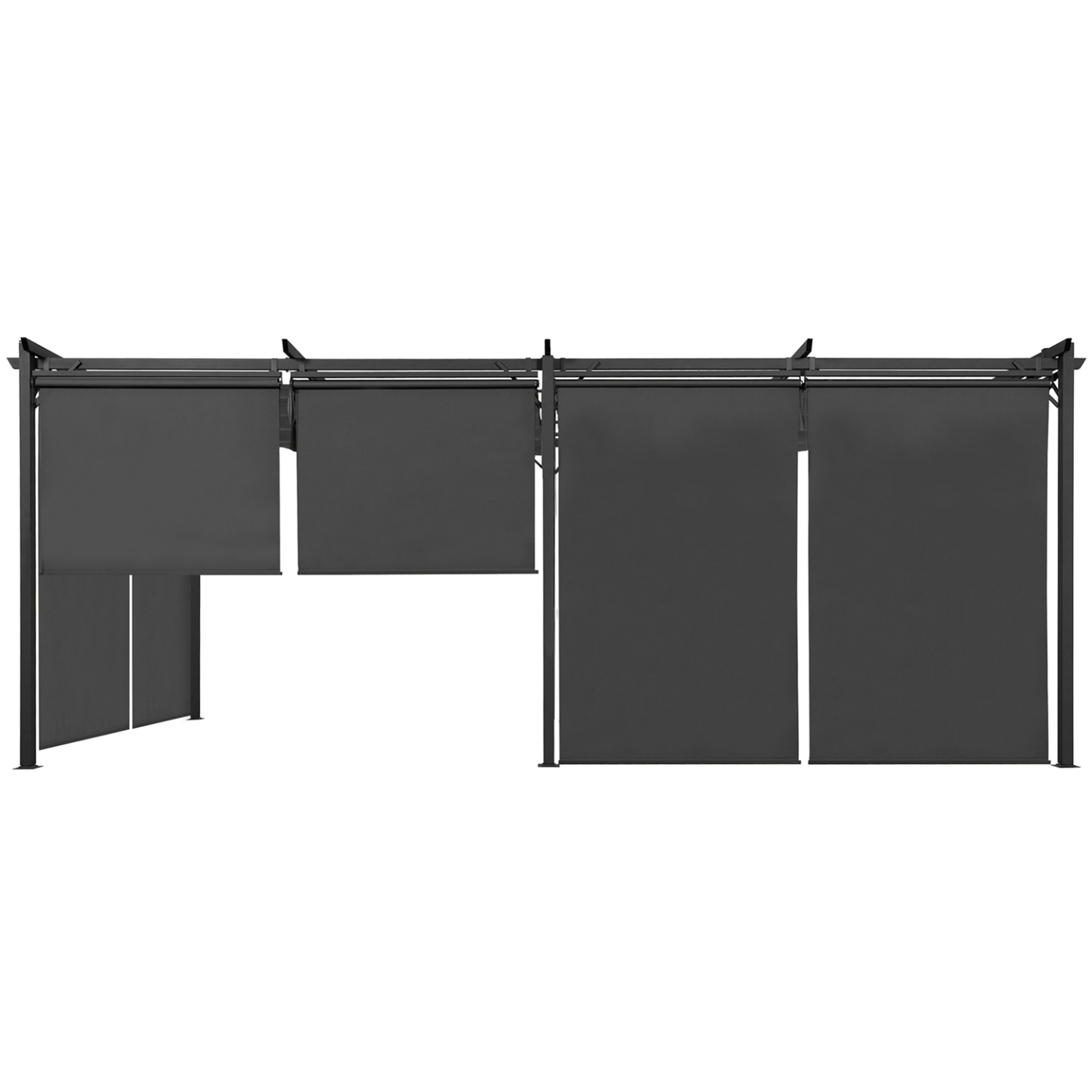 Voir la diapositive 5 : ID MARKET Pergola édition spéciale toit rétractable 3x6 m et 6 stores gris anthracite