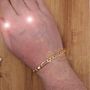 Voir la diapositive 2 : L'ATELIER D'AZUR Bracelet Or Jaune Maille Figaro Alternée 1+3 - Homme