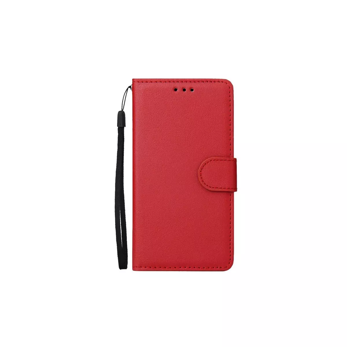 amahousse Housse rouge pour Galaxy S10e folio grainé languette aimantée