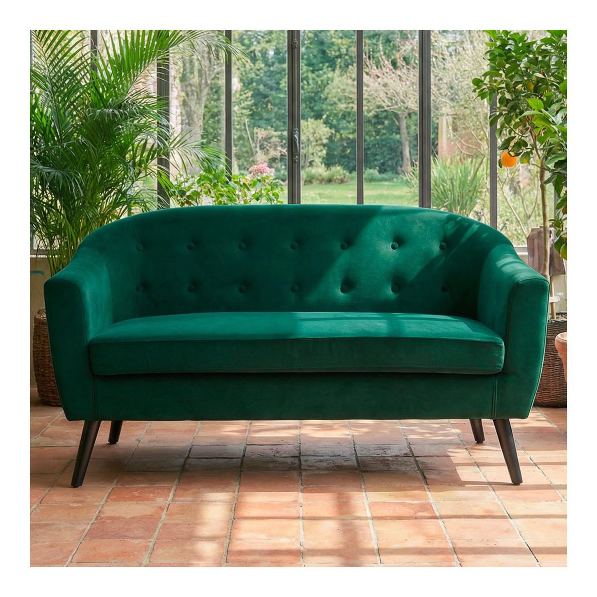 Voir la diapositive 4 : Paris Prix Canapé scandinave velours  lopy  157cm vert