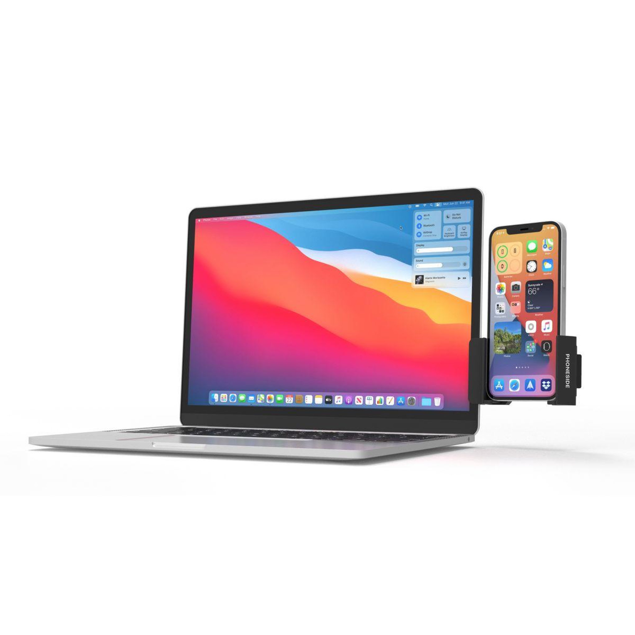 Voir la diapositive 5 : PHONESIDE Support smartphone pour pc portable