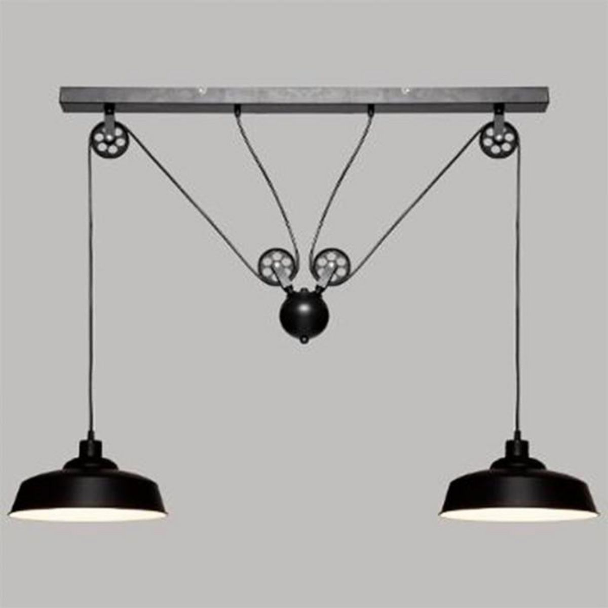 ATMOSPHERA Lampe de Plafonnier 2 Têtes  Ezio  120cm Noir