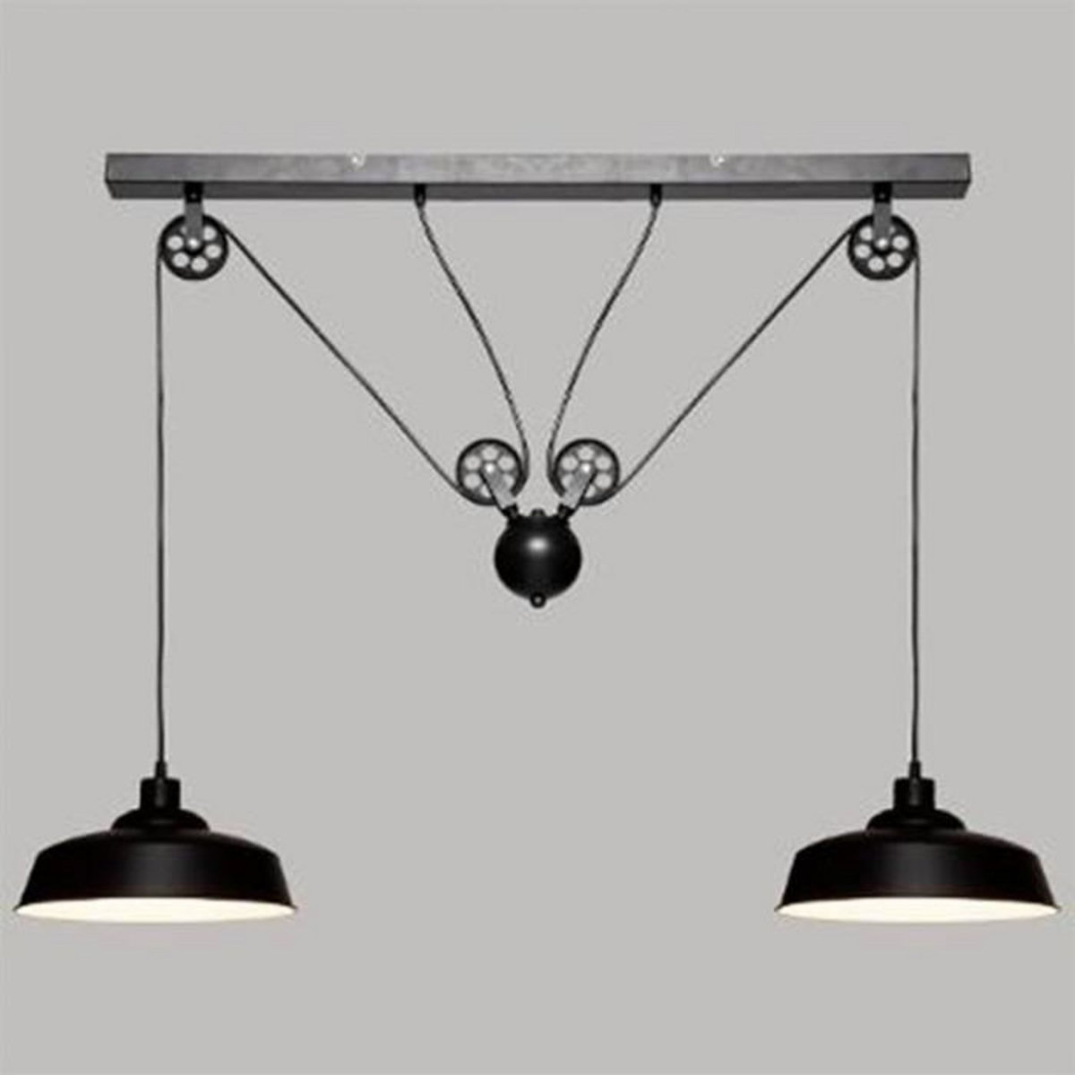 ATMOSPHERA Lampe de Plafonnier 2 Têtes  Ezio  120cm Noir