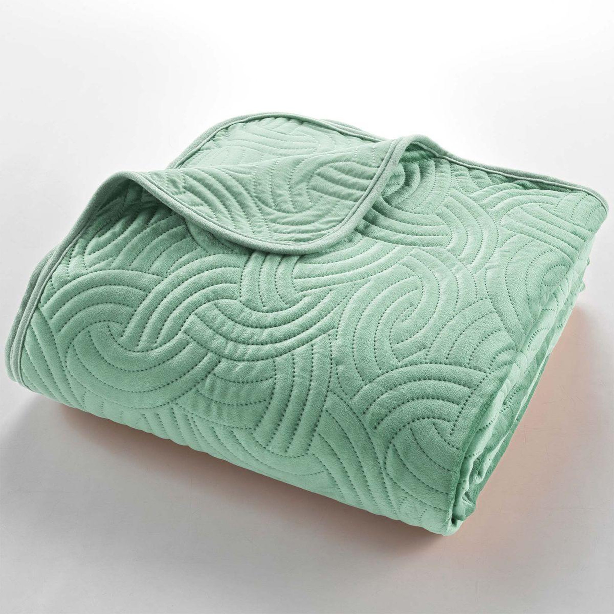 Voir la diapositive 2 : Douceur d'Intérieur Couvre-lit & 2 housses de coussin  solange  220x240cm sauge