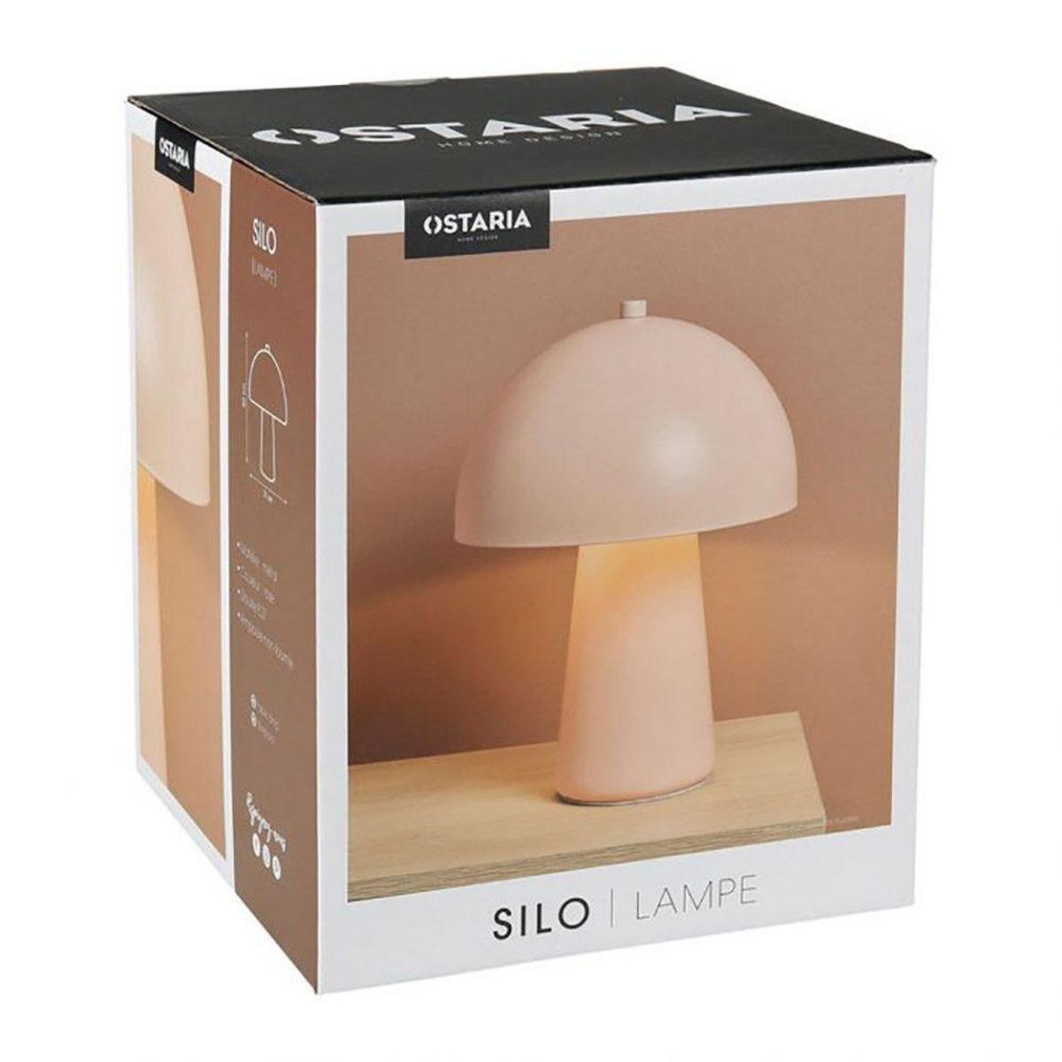OSTARIA Lampe métal Silo rose