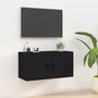 Voir la diapositive 1 : VIDAXL Meuble TV mural Noir 80x34,5x40 cm