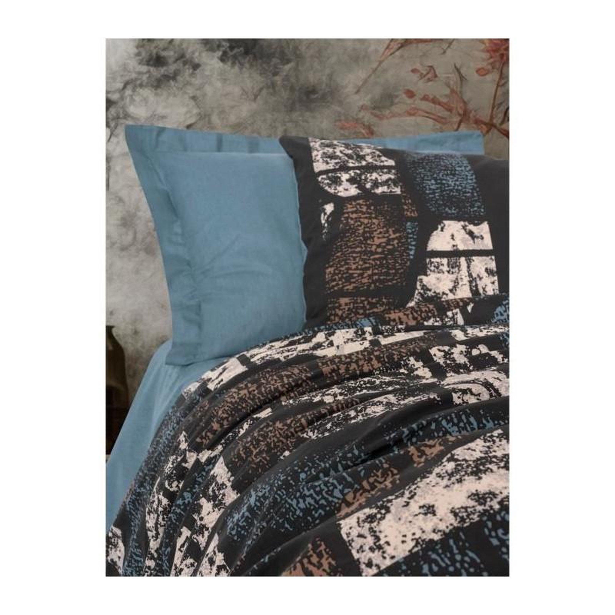 Voir la diapositive 2 : GENERIQUE Parure de lit - 129CTN34835 - 1 housse de couette 220 x 240 cm + 2 taies d'oreiller 60 x 60 cm - 100% coton ranforcé - Vert