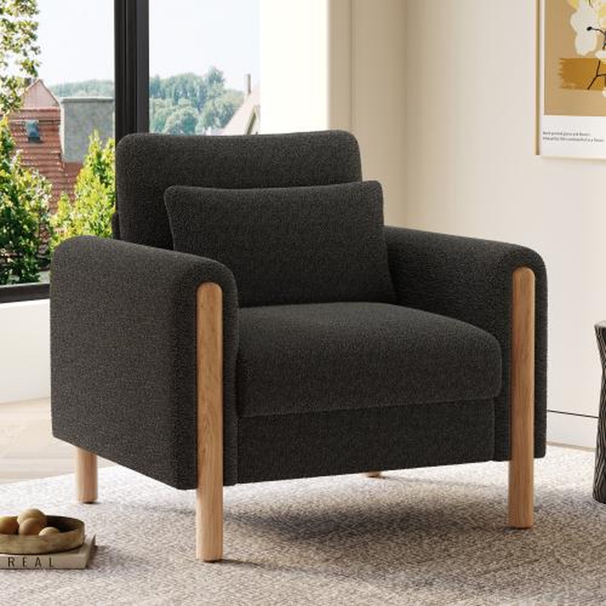 Voir la diapositive 2 : MERAX Fauteuil avec pieds bois