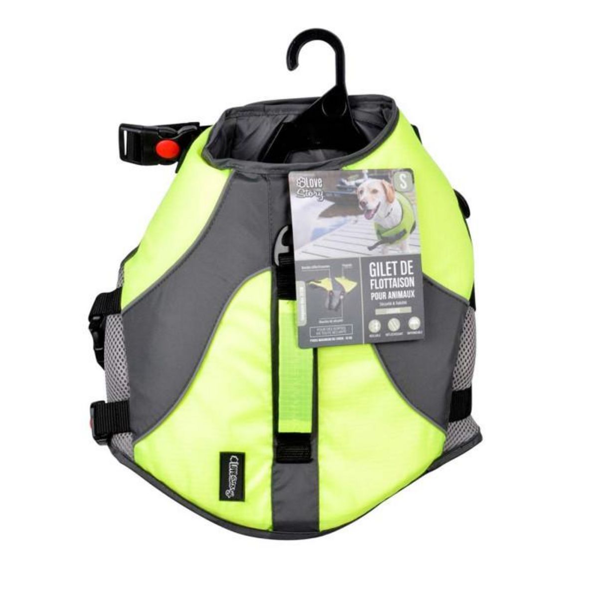 Paris Prix Gilet de Flottaison pour Chien  Réfléchissant  43cm Jaune