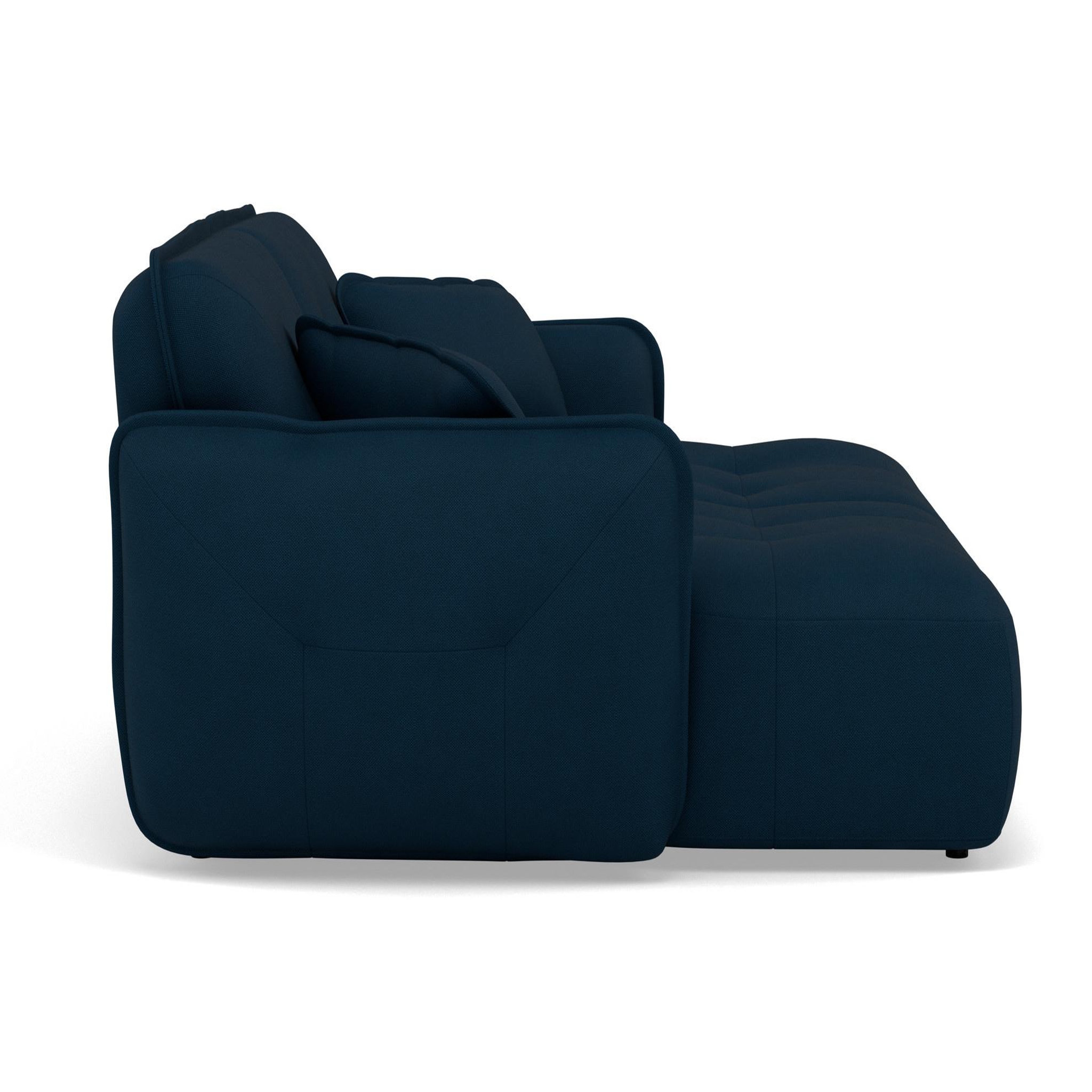 Voir la diapositive 2 : BEST MOBILIER Thais - canapé droit 4 places avec double méridienne assise profonde en tissu texturé