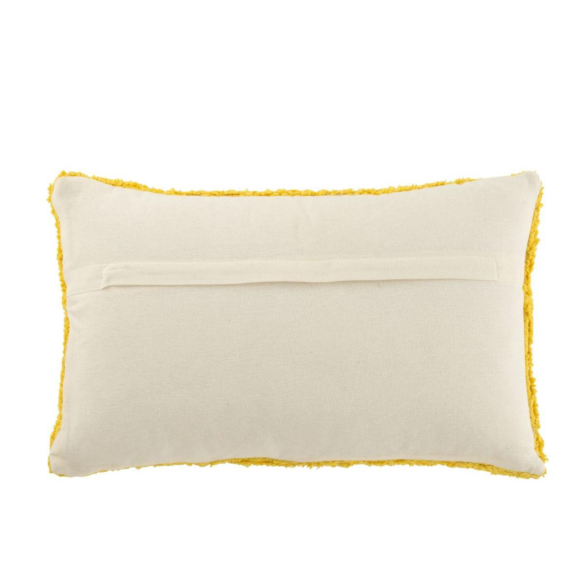 Voir la diapositive 2 : J-LINE Coussin déco tufté soleil  polly  30x50cm jaune