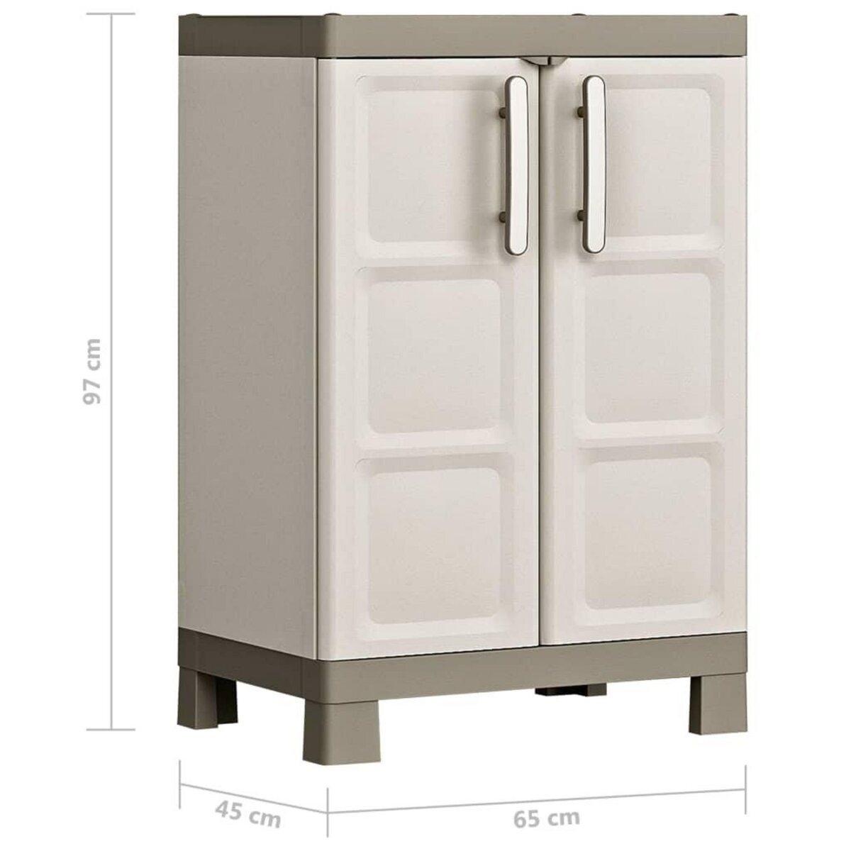 Keter Keter Armoire de rangement basse Excellence Beige et taupe 97 cm