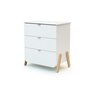Voir la diapositive 2 : AT4 Commode à langer 3 tiroirs en bois PIRATE Blanc et Hêtre