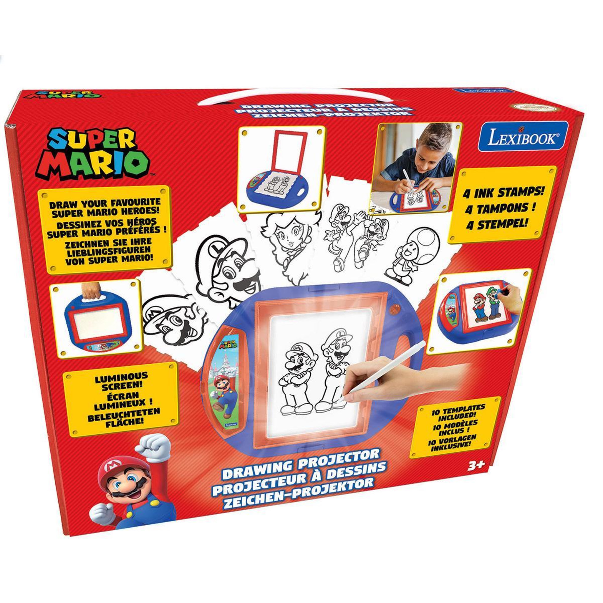 Voir la diapositive 2 : Lexibook Projecteur à dessin Super Mario avec modèles et tampons