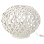 Paris Prix Lampe à Poser en Bambou  Inaya  32cm Blanc