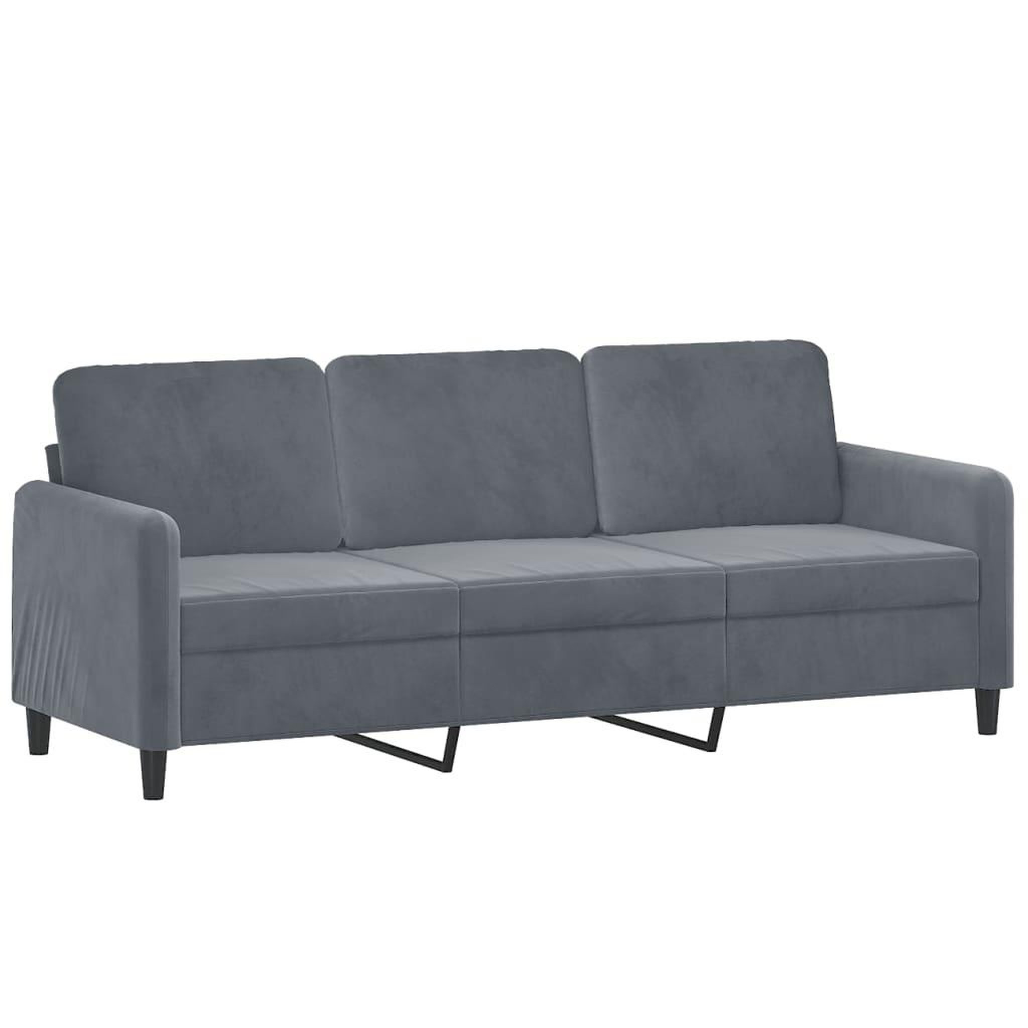 Voir la diapositive 4 : VIDAXL Ensemble de canapes 3 pcs avec coussins gris fonce velours